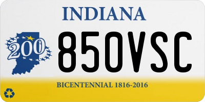 IN license plate 850VSC
