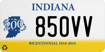 IN license plate 850VV