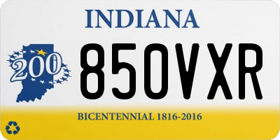 IN license plate 850VXR