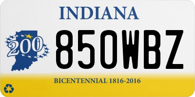 IN license plate 850WBZ