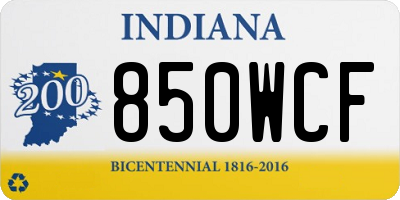 IN license plate 850WCF