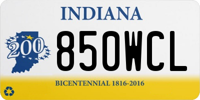 IN license plate 850WCL