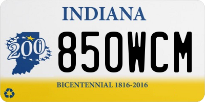 IN license plate 850WCM