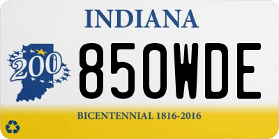 IN license plate 850WDE