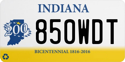 IN license plate 850WDT