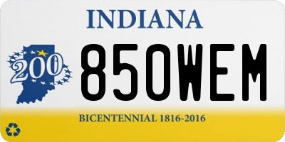 IN license plate 850WEM