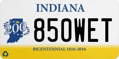 IN license plate 850WET