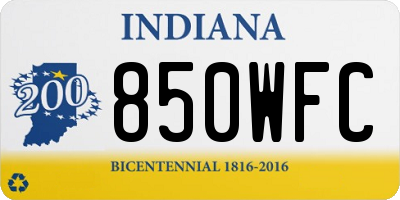 IN license plate 850WFC