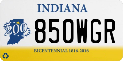 IN license plate 850WGR