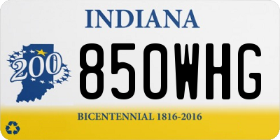IN license plate 850WHG