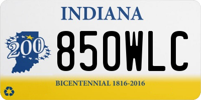 IN license plate 850WLC