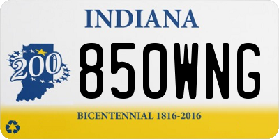 IN license plate 850WNG
