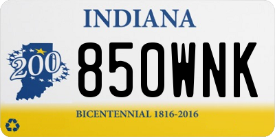 IN license plate 850WNK