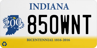 IN license plate 850WNT
