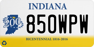 IN license plate 850WPW