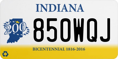 IN license plate 850WQJ