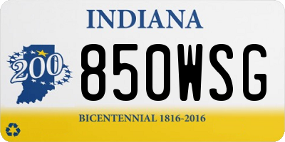IN license plate 850WSG