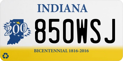 IN license plate 850WSJ