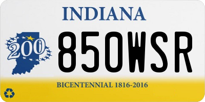 IN license plate 850WSR