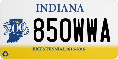 IN license plate 850WWA