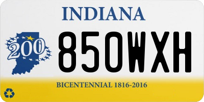 IN license plate 850WXH