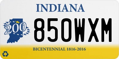 IN license plate 850WXM