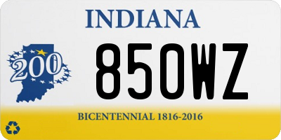 IN license plate 850WZ