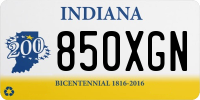 IN license plate 850XGN