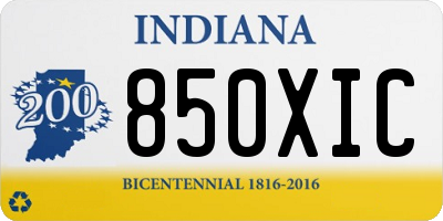 IN license plate 850XIC