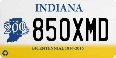 IN license plate 850XMD