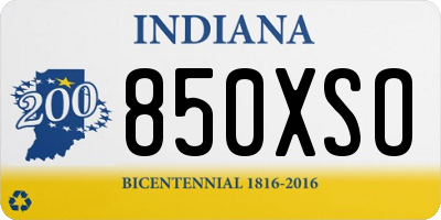 IN license plate 850XSO
