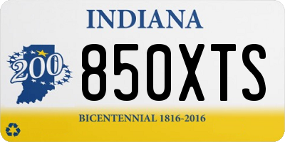 IN license plate 850XTS
