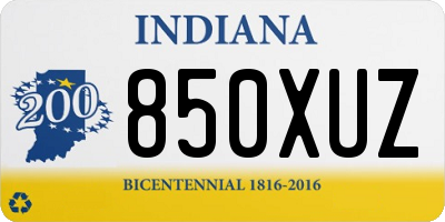 IN license plate 850XUZ