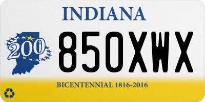 IN license plate 850XWX