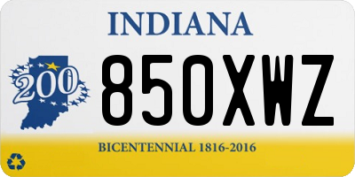 IN license plate 850XWZ