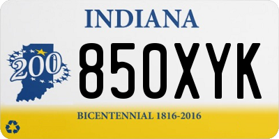 IN license plate 850XYK