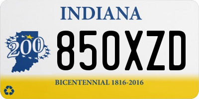 IN license plate 850XZD