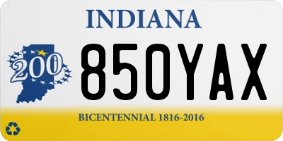 IN license plate 850YAX