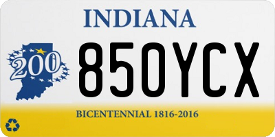 IN license plate 850YCX