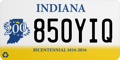 IN license plate 850YIQ