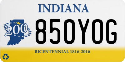 IN license plate 850YOG
