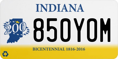 IN license plate 850YOM