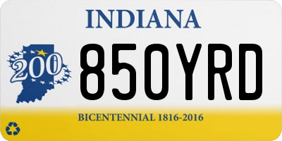 IN license plate 850YRD