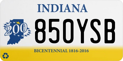 IN license plate 850YSB