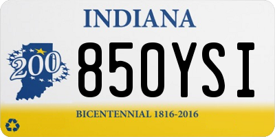 IN license plate 850YSI