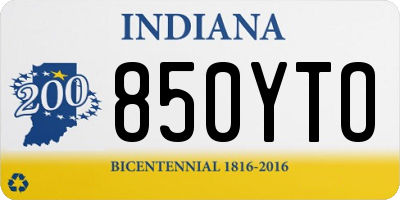 IN license plate 850YTO