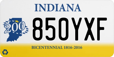 IN license plate 850YXF