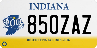 IN license plate 850ZAZ