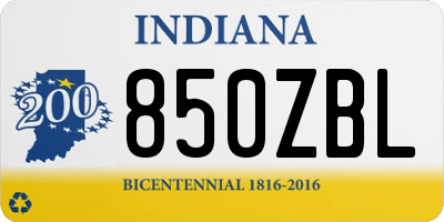 IN license plate 850ZBL