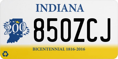 IN license plate 850ZCJ